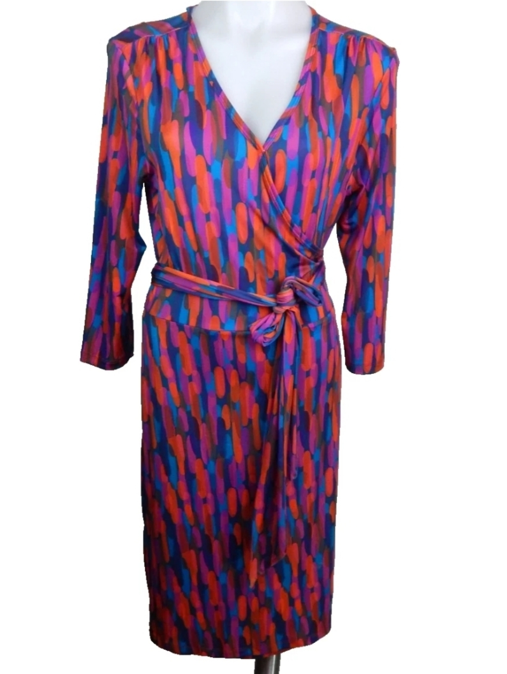 Lesley Evers Geometric Wrap Dress